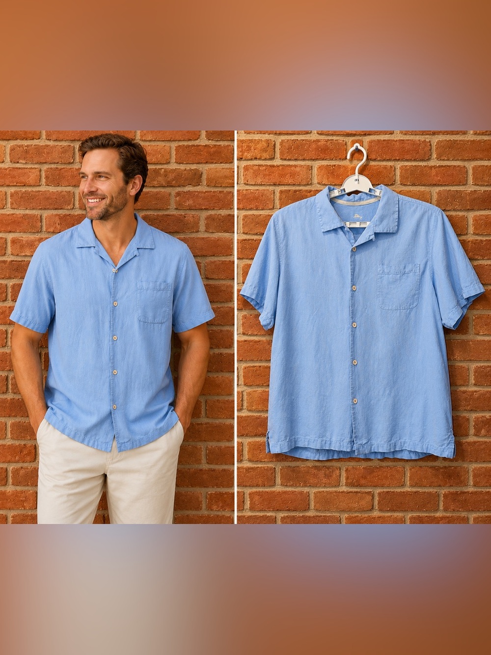 Tommy Bahama 100% Silk Short Sleeve Shirt Men’s XL